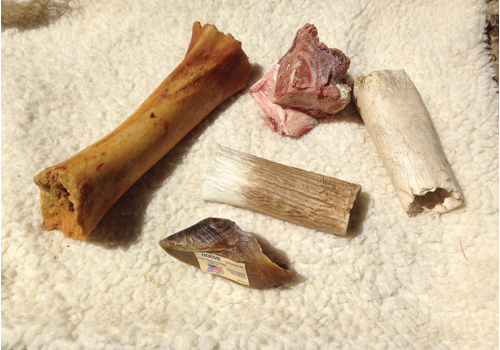assortment of hard natural chew toys